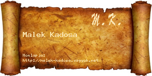 Malek Kadosa névjegykártya